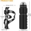 Ainiv Bike Water Bottle Cage with BPA-Free 800ml/28oz Bike Bottle, Black Gloss Strong Bike Water Bottle Holder, Bicycle Cup Holder, Cycling Bottle Holder for Road Bike and Mountain Bike, Black view 2