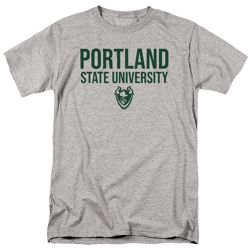 Portland State University Official Stacked Unisex Adult T-Shirt, Stacked, 4X-Large