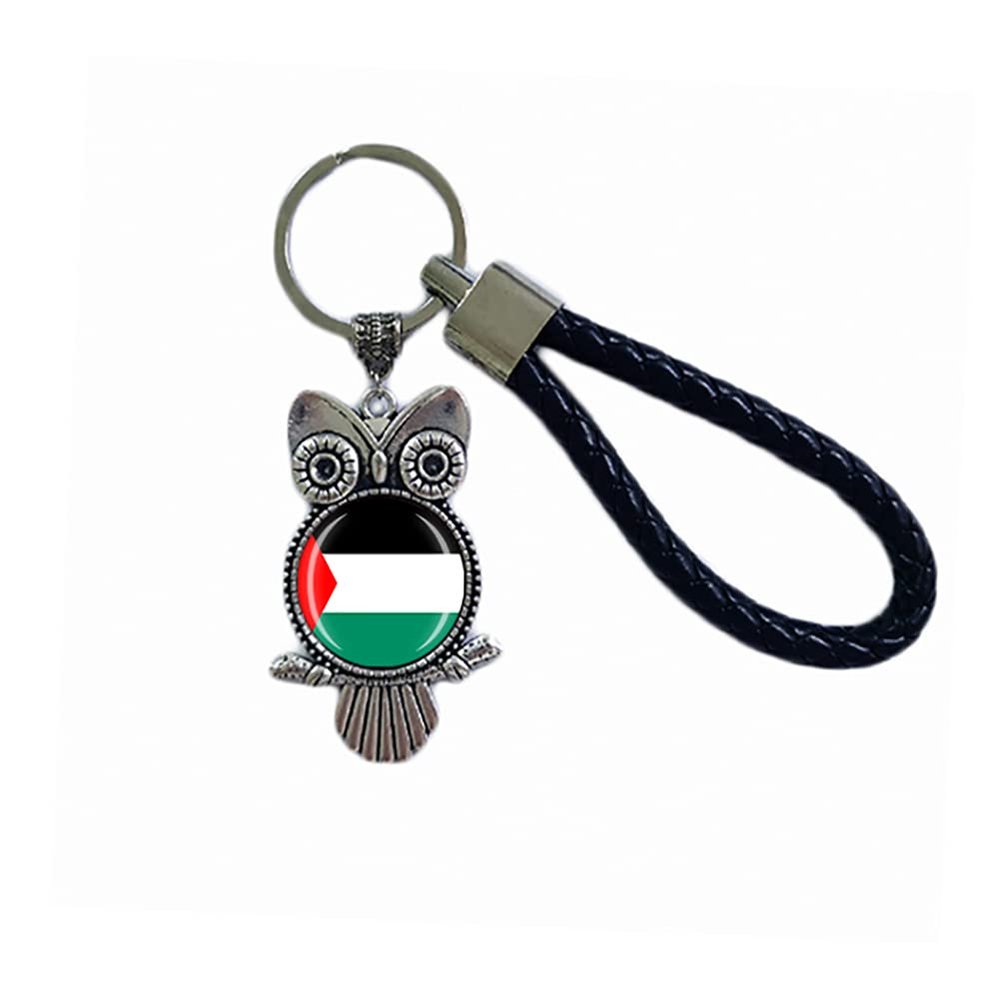 Flag Key Chain Palestine Souvenir Gift Key Ring Owl Pendant Keychain For Men Women