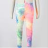 dPois Kids Girls' Stretchy Leggings Tie Dye Printed Pants Soft Dance Tights Full Length Trousers Active Dance wear Pink&Fluorescent_Gre 1-2 view 4