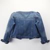 Snoly Women's Jean Buttons Ripped Denim Jackets Coats with Detachable Hood (Blue, Large) view 2