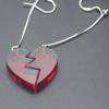 OfficialOtaku Red Heart Polnareff Copslay Earrings - Pair view 4