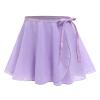 Ballet Wrap Skirt for Girls Chiffon Ballet Dance Skirt Toddler Kids Princess Ballerina Dancewear with Tie Waist Child Basic Over Scarf Skate Skirted Glitter Ballet Tutu Dress Purple 7-9 Years view 1