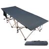 REDCAMP Folding Camping Cots for Adults with Mattress Pad, Soft and Comfortable for Outdoor Indoor Office Sleeping (Blue Thicker Pad, Grey Oversized Cot) view 2