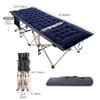 REDCAMP Folding Camping Cots for Adults with Mattress Pad, Soft and Comfortable for Outdoor Indoor Office Sleeping (Blue Thicker Pad, Grey Oversized Cot) view 3