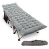REDCAMP Folding Camping Cots for Adults with Mattress Pad, Soft and Comfortable for Outdoor Indoor Office Sleeping (Grey Thicker Pad, Grey Heavy Duty Cot) view 1