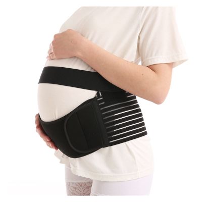 XMSM Maternity Belt Back Support Belly Band and Abdominal Binder Breathable Pregnancy Support Belt Elastic Waist Support Prenatal Back Brace Pain Relief (Color : Black, Size : Large)