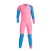 Wetsuit for Kids Unisex Girls Boys Full Body One Piece Swimsuit Long Sleeve Zip Rash Guard Swimwear Scuba Diving Surf Sun Protection Water Sports Bathing Suit for Children Teen Pink+Blue 7-8 Years view 1