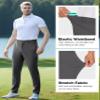 SPECIALMAGIC Golf Work Pants for Men Outdoor Pants Stretch Casual Ripstop Pants Golf Tapered Lightweight Pockets Grey,36W30L view 3