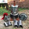 Medieval Roman King Leonidas 300 Spartan Helmet W/Red Plume + Muscle Body Armor Cuirass + Shield + Leg Or Arm Guard Silver Halloween Costume LARP Custom Size view 2