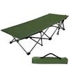 REDCAMP Folding Camping Cots for Adults with Mattress Pad, Soft and Comfortable for Outdoor Indoor Office Sleeping (Blue Thicker Pad, Green Oversized Cot) view 2