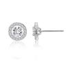 DiamonBliss Platinum Plated Silver 1ct Round Cut Floating Halo Stud Earrings view 1