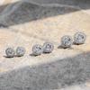DiamonBliss Platinum Plated Silver 1ct Round Cut Floating Halo Stud Earrings view 4