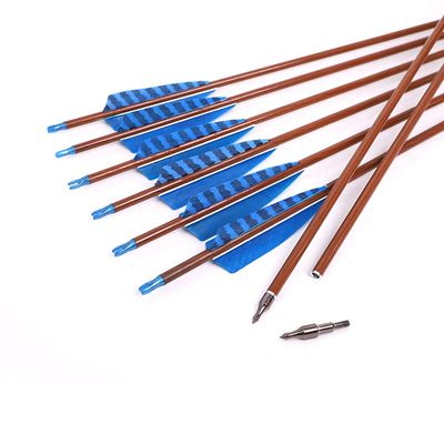 Spine 500 Arrow 25 Inch Arrow Target Practice Arrow Hunting Arrow Carbon Arrows Compound Bow Recurve Bow Adult Youth Archery Indoor Outdoor Shooting Field Tip 12pc Wooden Wood-Like
