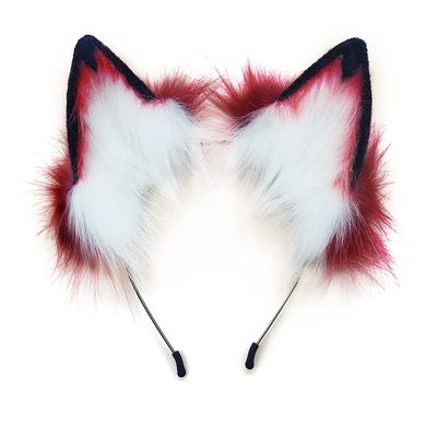 QinRuan Fox Cat Long Fur Ears Hair Headwear Wolf Animal Anime Halloween Cosplay Costume