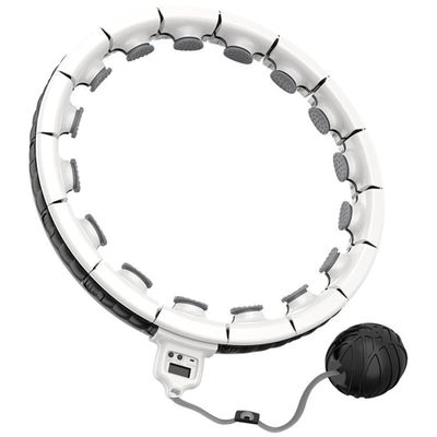 Weighted Smart Hula Hoop, Fitness Massage with Counter, Detachable Adjustment with Gravity Ball, Suitable for Beginners, Children, and Adults/White/M