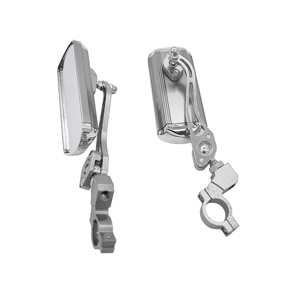 ihreesy Handlebar Bike Mirror,Bicycle Rear View Mirrors Aluminum Alloy Motorcycle Side Mirror Shockproof Bike Glass Mirror for 21mm to 24mm Handlebar Mountain Road Bike,Silver