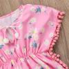 Tiacham Toddler Baby Girls Swimsuit Coverup Beach Dresses Tassels Cover Up Pompom Poncho Rash Guards (Pink, 6-12 Months) view 4