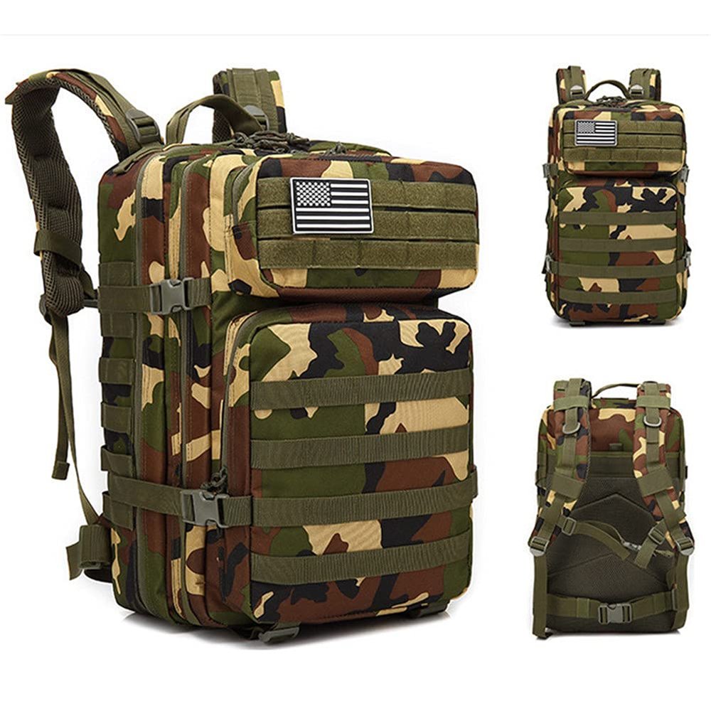 Military Tactical Backpack 45L Army 3 Days Assault Pack Bag Large Nylon 900D Mens Molle Rucksack