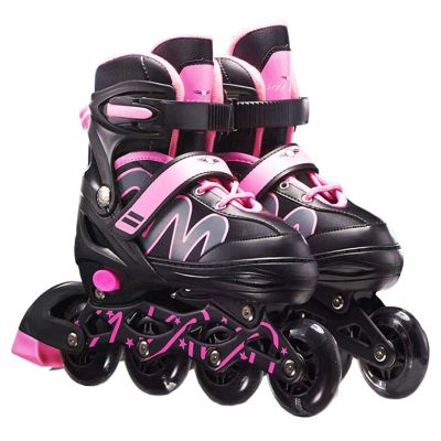 HLCUI Inline Skates,Men and Women Adjustable Inline Skates Adult Fitness Skates Roller Skates for Boys Girls Beginners,B,S (26~33)