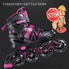HLCUI Inline Skates,Men and Women Adjustable Inline Skates Adult Fitness Skates Roller Skates for Boys Girls Beginners,B,S (26~33) view 2