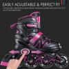 HLCUI Inline Skates,Men and Women Adjustable Inline Skates Adult Fitness Skates Roller Skates for Boys Girls Beginners,B,S (26~33) view 3