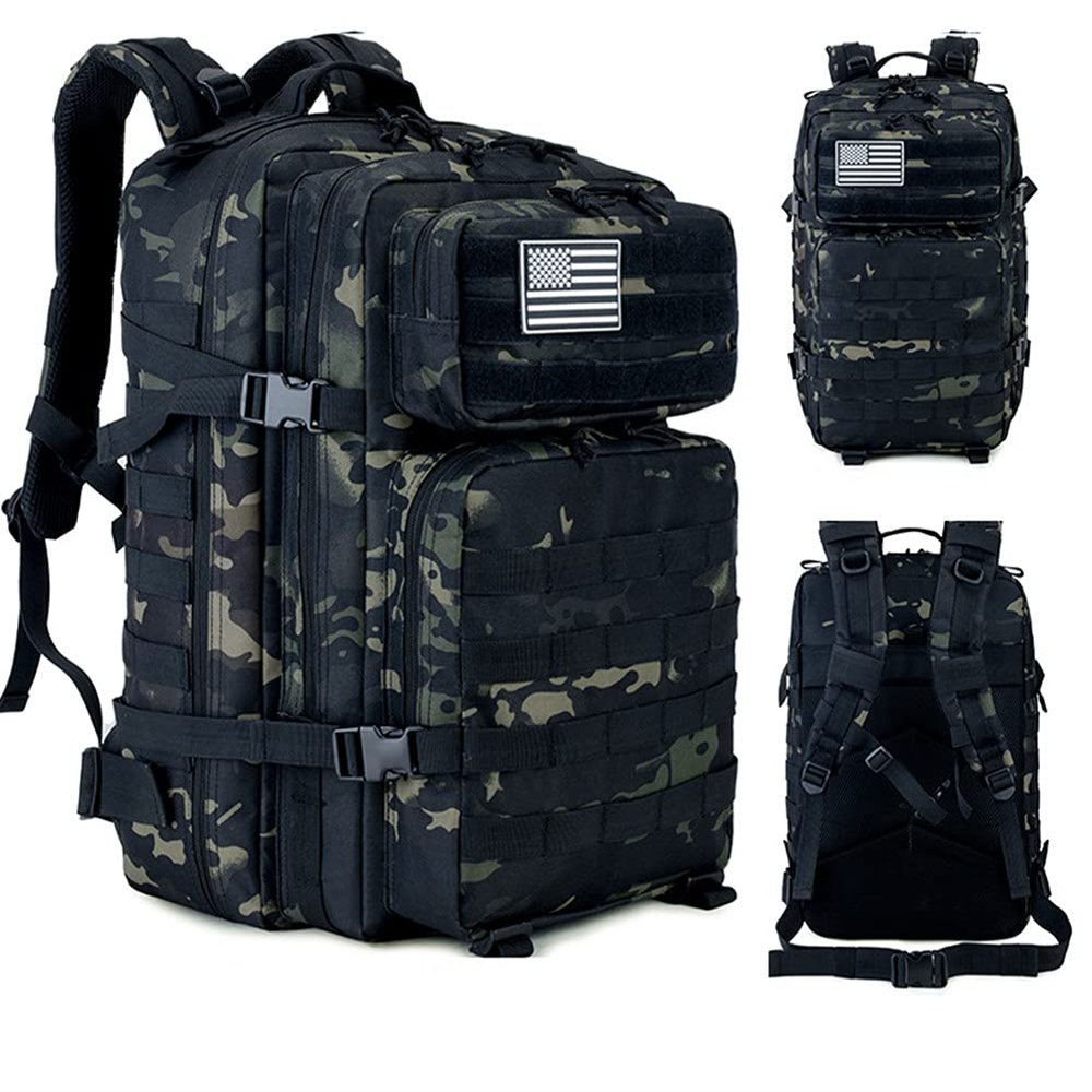 Military Tactical Backpack 45L Army 3 Days Assault Pack Bag Large Nylon 900D Mens Molle Rucksack