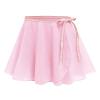 Ballet Wrap Skirt for Girls Chiffon Ballet Dance Skirt Toddler Kids Princess Ballerina Dancewear with Tie Waist Child Basic Over Scarf Skate Skirted Glitter Ballet Tutu Dress Pink 4-7 Years view 1