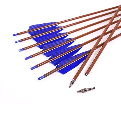 Spine 500 Arrow 24 Inch Arrow Target Practice Arrow Hunting Arrow Carbon Arrows Compound Bow Recurve Bow Adult Youth Archery Indoor Outdoor Shooting Field Tip 12pc Wooden Wood-Like
