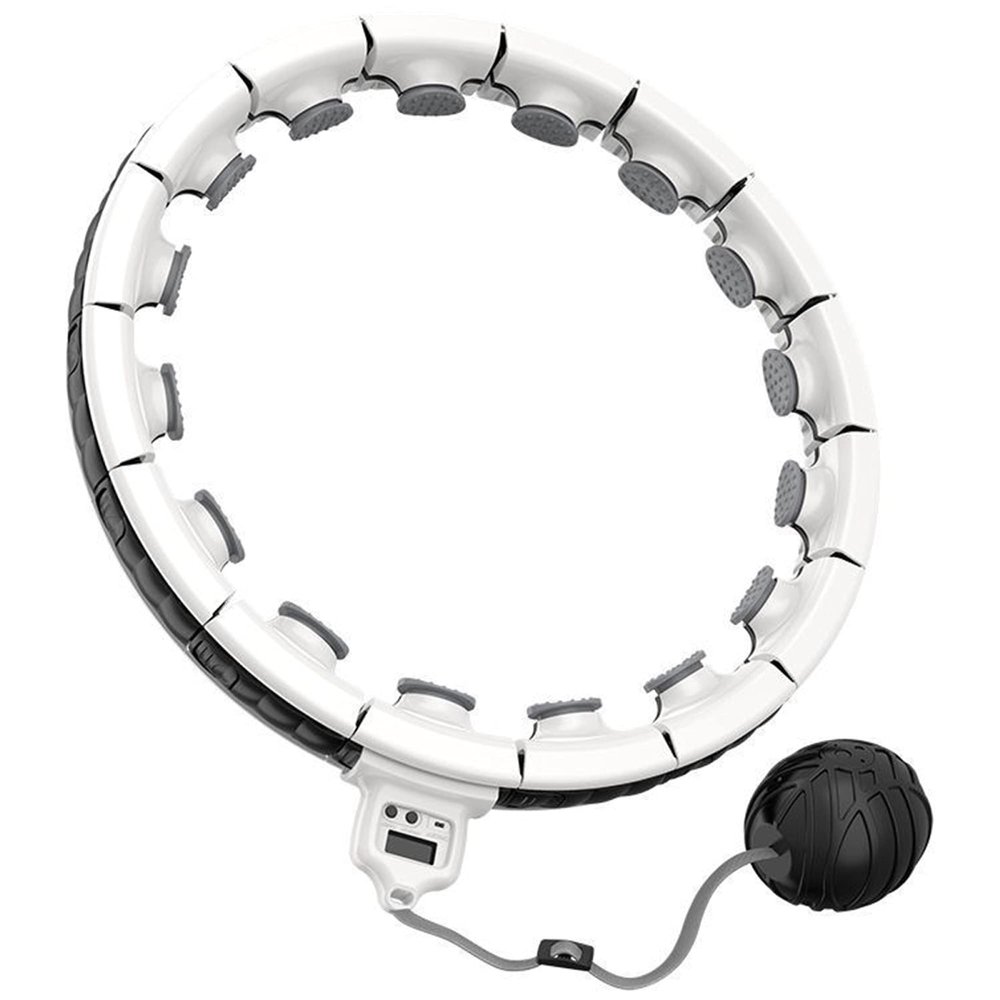 Weighted Smart Hula Hoop, Fitness Massage with Counter, Detachable Adjustment with Gravity Ball, Suitable for Beginners, Children, and Adults/White/XL