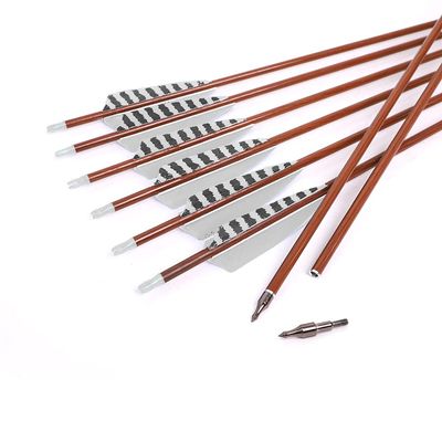 Spine 500 Arrow 27 Inch Arrow Target Practice Arrow Hunting Arrow Carbon Arrows Compound Bow Recurve Bow Adult Youth Archery Indoor Outdoor Shooting Field Tip 12pc Wooden Wood-Like