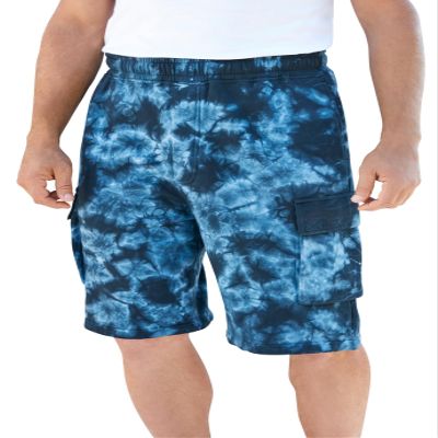 KingSize 10" Fleece Cargo Shorts Navy Marble