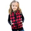 XFGLCK Toddler Kids Baby Girls Vest Coat Plaid Zipper Jacket Christmas Outfits Sleeveless Fall Winter Outwear with Pocket (Red, 1-2 Years) view 1