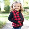 XFGLCK Toddler Kids Baby Girls Vest Coat Plaid Zipper Jacket Christmas Outfits Sleeveless Fall Winter Outwear with Pocket (Red, 1-2 Years) view 2