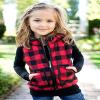 XFGLCK Toddler Kids Baby Girls Vest Coat Plaid Zipper Jacket Christmas Outfits Sleeveless Fall Winter Outwear with Pocket (Red, 1-2 Years) view 3