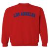 Los Angeles California Cali LA Retro Blue Men's Crewneck Sweatshirt (Red, Medium) view 1