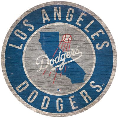 GameDay Novelties Dodgers 12" Circle with State and Team Logo Wood Sign
