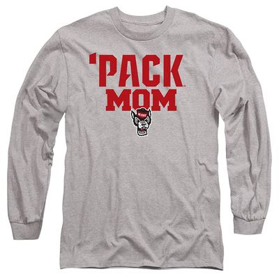 NC State Wolfpack Official Mom Unisex Adult Long-Sleeve T Shirt,Athletic Heather, 3X-Large