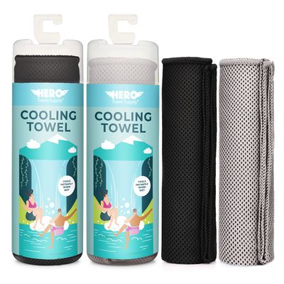 Hero Cooling Towel, Hiking, Sports - Yoga (Pack of 2) Ultra Soft Microfiber 40 x 12