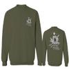 Front and Back Funny Skeleton Summer Beach Good Vibes surf Surfing Men's Crewneck Sweatshirt (Olive, X-Large) view 1