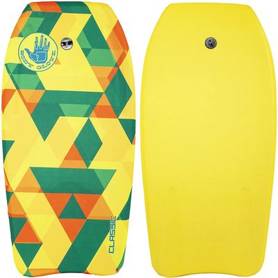 Classic 33 Inch Bodyboard (Geometric) - EPS Core, HDPE Slick, Crescent Tail, Graphic Slick, Includes Leash for Men, Women, Kids - Durable, Surfing Waves Ocean Summer Fun Beach Water Body Board