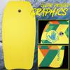 Classic 33 Inch Bodyboard (Geometric) - EPS Core, HDPE Slick, Crescent Tail, Graphic Slick, Includes Leash for Men, Women, Kids - Durable, Surfing Waves Ocean Summer Fun Beach Water Body Board view 2