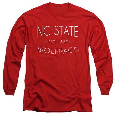 NC State Wolfpack Official Simple Unisex Adult Long-Sleeve T Shirt,Red, X-Large