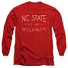 NC State Wolfpack Official Simple Unisex Adult Long-Sleeve T Shirt,Red, X-Large view 1