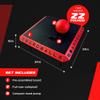 Boardball Sport Portable Foldable Indoor Outdoor Boardball Set with Rubberized Top Surface Board, Volleyball, and Compact Hand Pump, Red and Black view 2