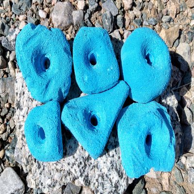 Medium Holds Climbing Pack of 6 Bolt-on Holds (Brown)