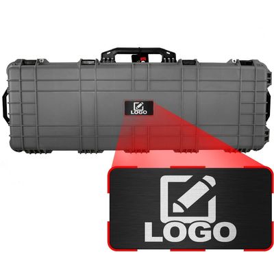 Eylar 38" Inch Protective Roller Hard Rife Case with Custom Logo Plate and Foam, Waterproof & Crushproof, Pressure Valve with Lockable Fittings, TSA Approved, Travel Gun Case (Gray)