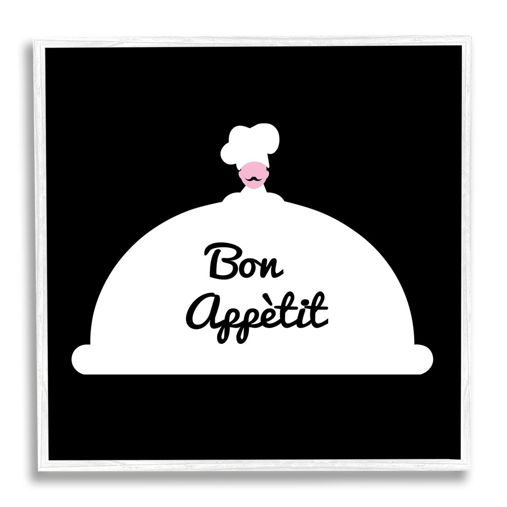 Stupell Industries Bon Appetit Phrase Mustache Chef Modern Design