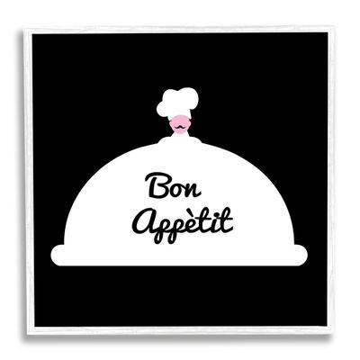 Stupell Industries Bon Appetit Phrase Mustache Chef Modern Design