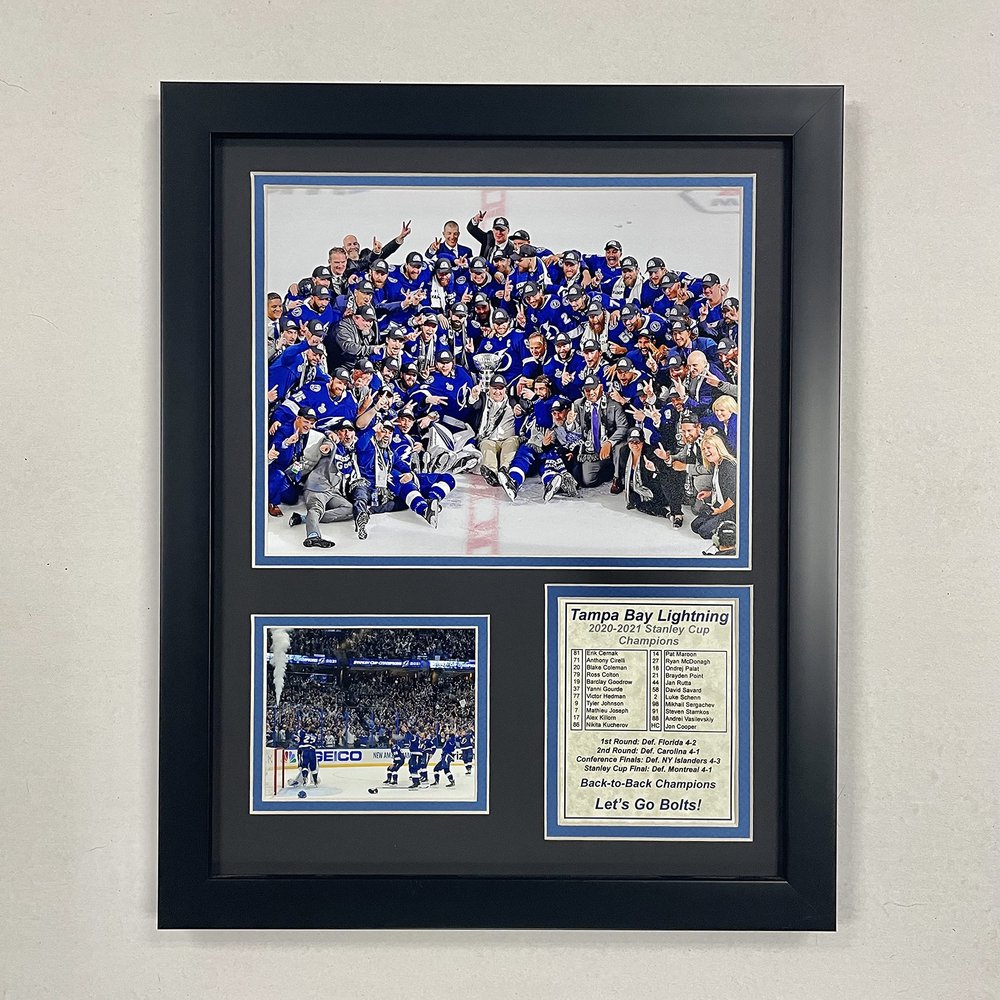 Legends Never Die, Inc. Tampa Bay Lightning | 2020-2021 Champions | 12"x15" Framed Photo Collage